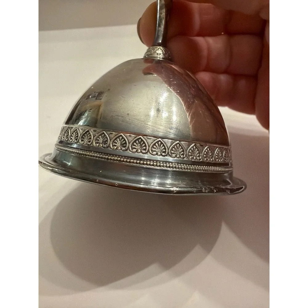 Antique Gorham MFG Co. Silverplate Table Bell with‎ Ornate Frieze Pattern